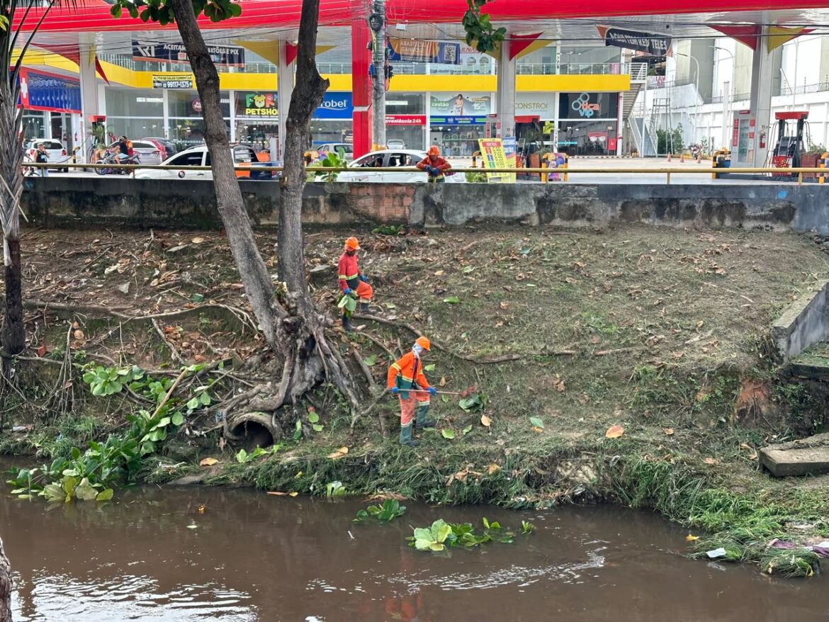 Grande ação de limpeza é realizada no igarapé do Franco e em outros pontos de Manaus